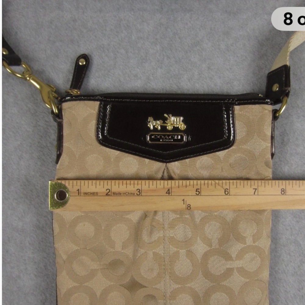 Coach Tan and Dark Brown Shoulder Bag